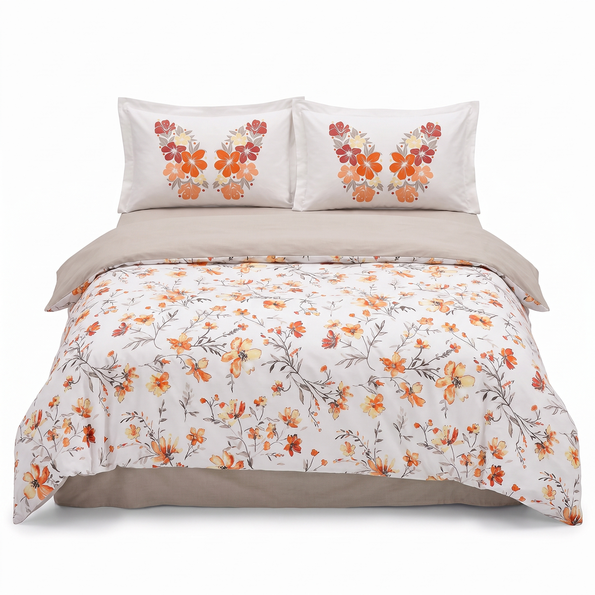 Lenjerie de pat din poplin HOBBY BELIS ORANGE – 4 piese — vedere din față