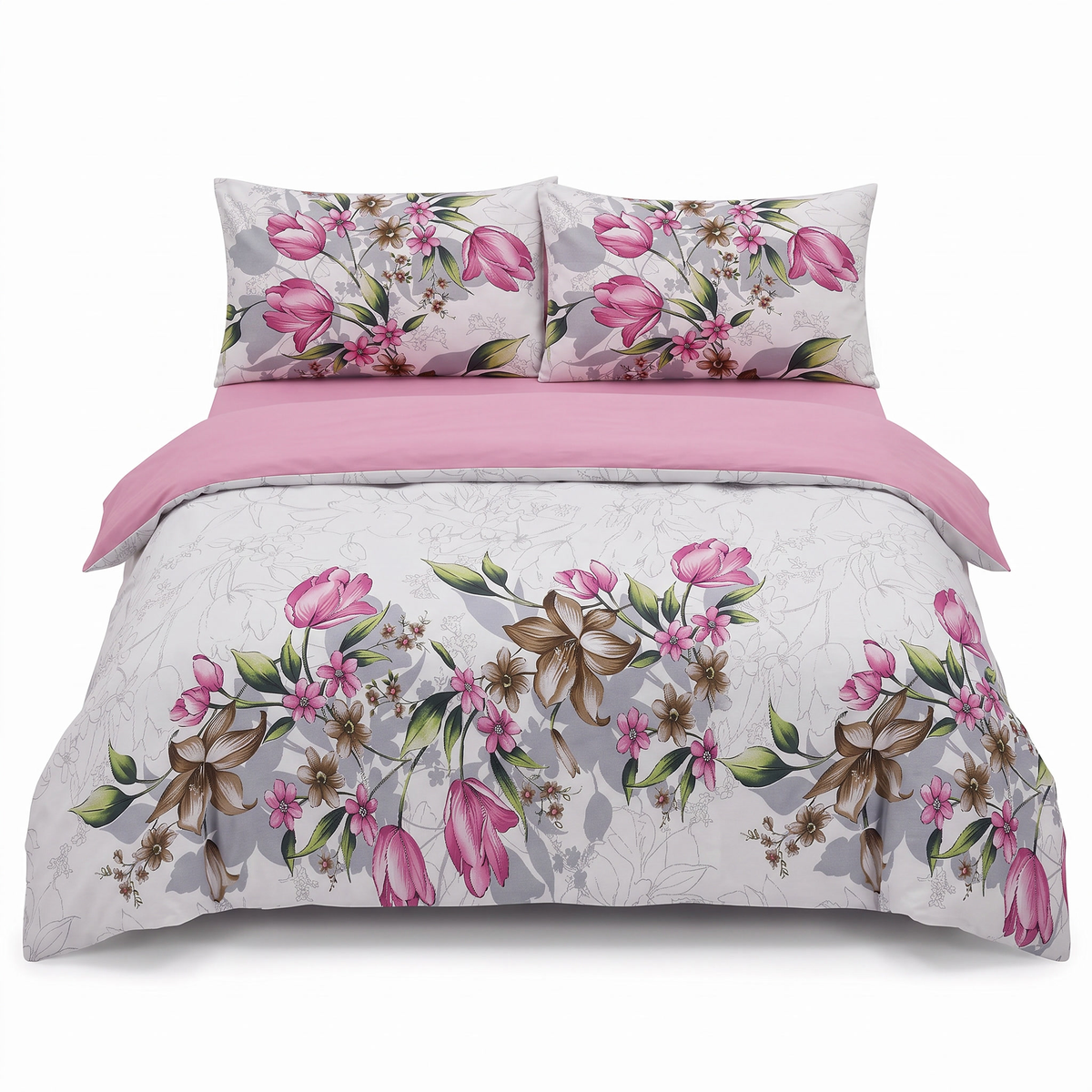 Lenjerie de pat din ranforce RIELLA PEMBE – 4 piese — vedere din față