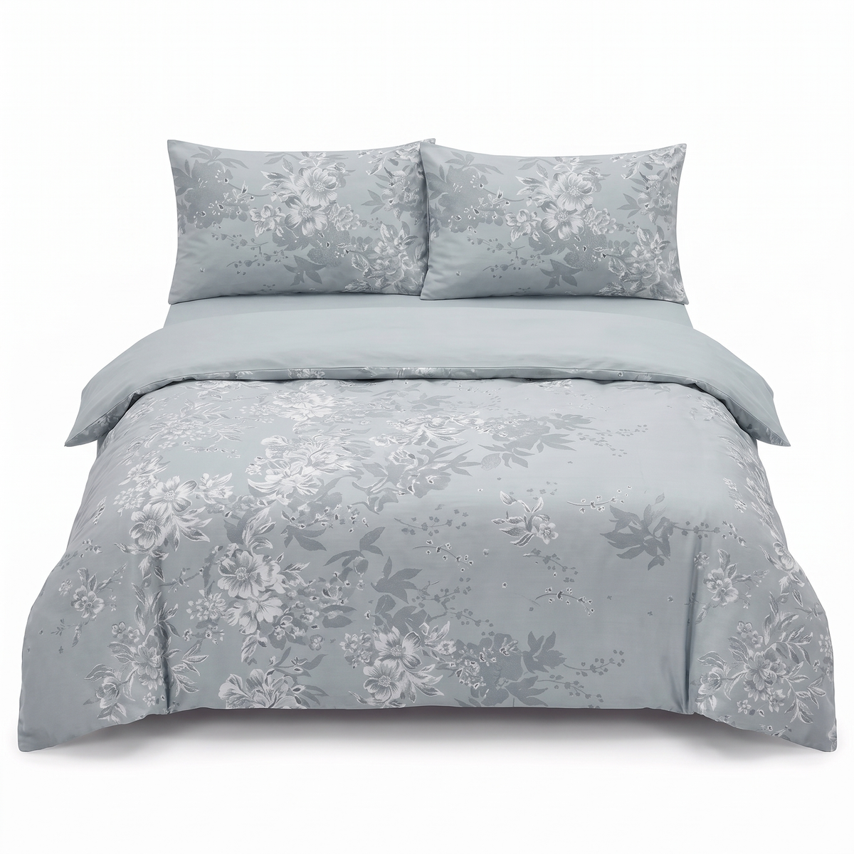 Lenjerie de pat din ranforce RUMISA GREY – 4 piese — vedere din față