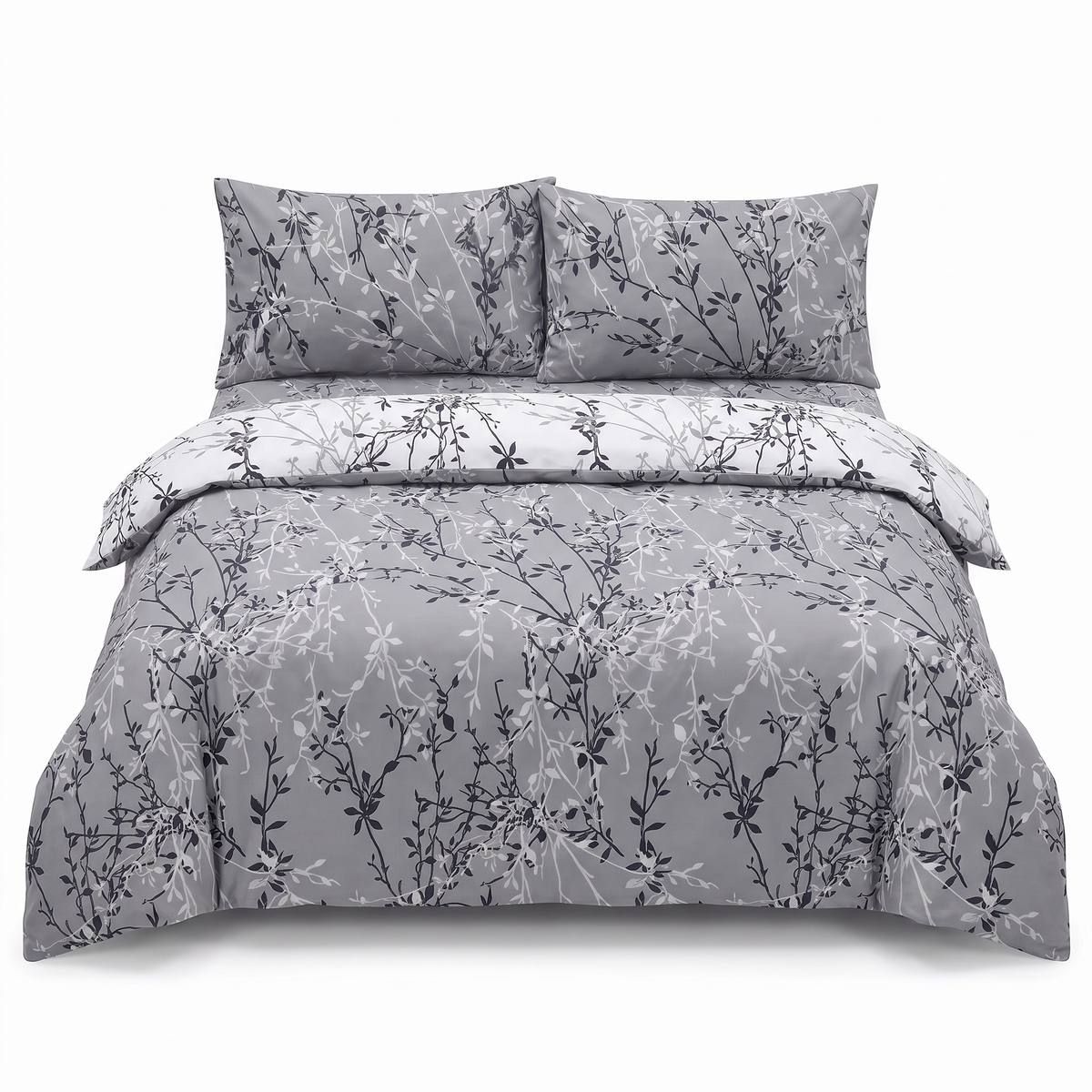 Lenjerie de pat din ranforce ZENA GREY – 4 piese — vedere din față