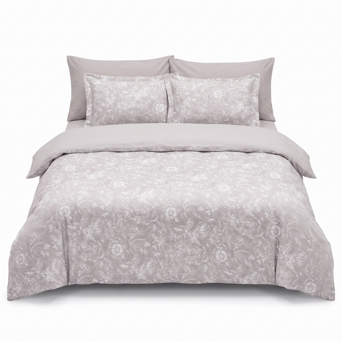 Lenjerie de pat din satin de bumbac ADVINA CHAMPAGNE – 6 piese — vedere din față