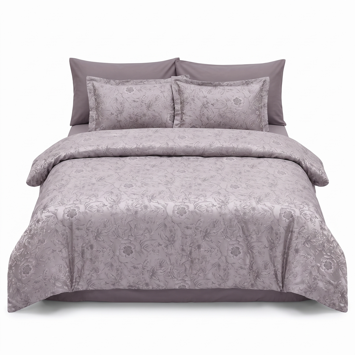 Lenjerie de pat din satin de bumbac ADVINA MINK – 6 piese — vedere din față