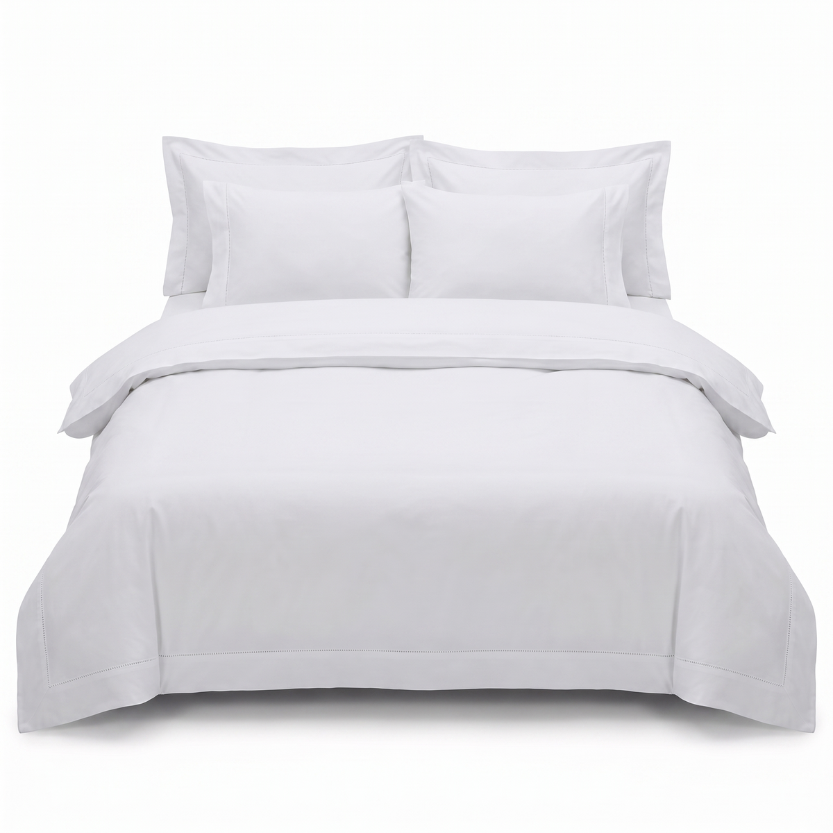 Lenjerie de pat din satin de bumbac FREZIAWHITE – 6 piese — vedere din față