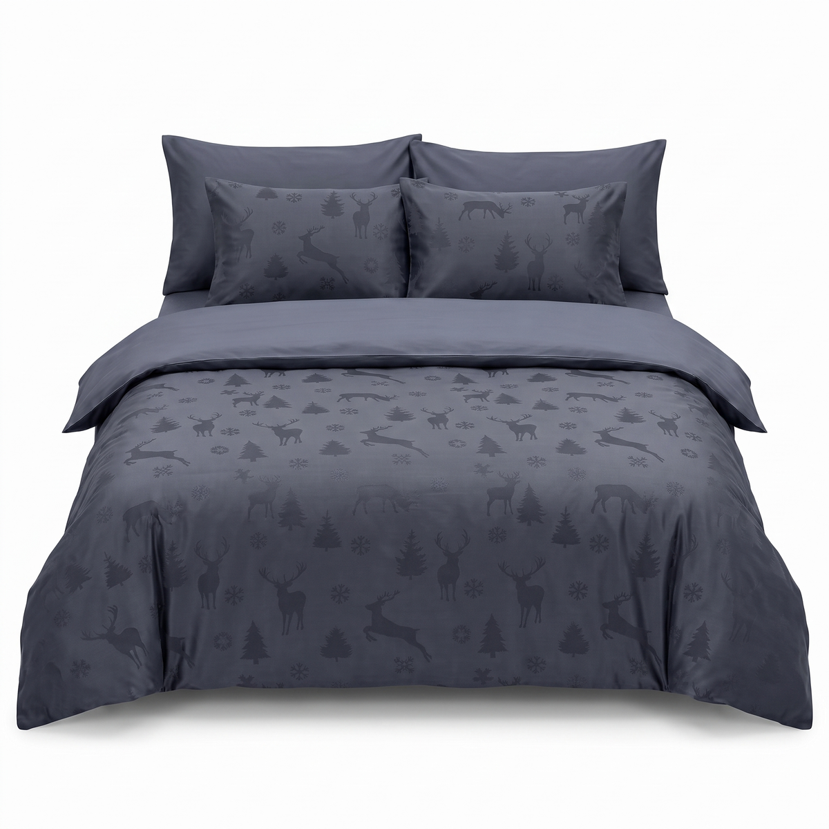 Lenjerie de pat din satin jacquard MIDAS ECLIPSE – 6 piese — vedere din față