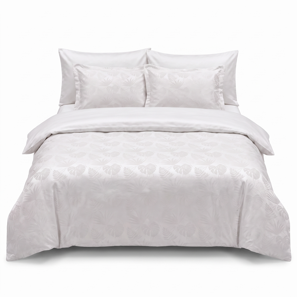 Lenjerie de pat din satin jacquard NICHOL RAINDROPS – 6 piese — vedere din față