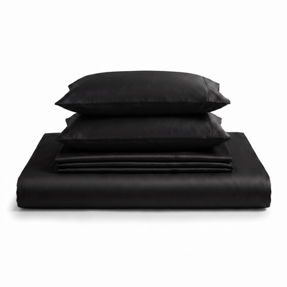 Negru — satin de bumbac
