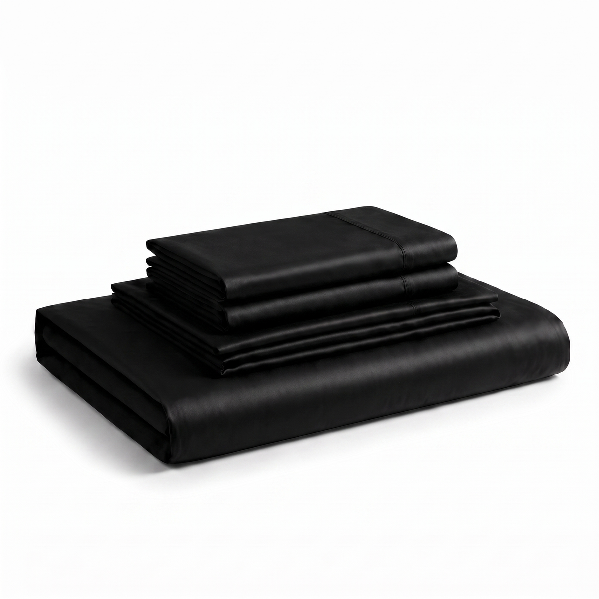 Negru — satin de bumbac - vedere laterală