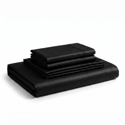 Negru — satin de bumbac - vedere laterală