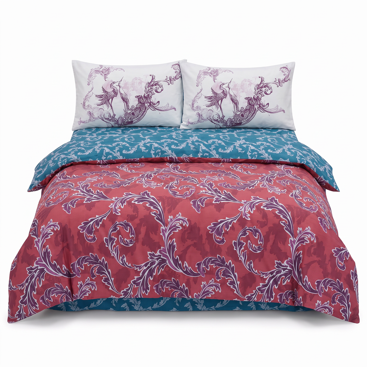 Lenjerie de pat din poplin HOBBY AVANGARDE ROSU – 4 piese — vedere din față