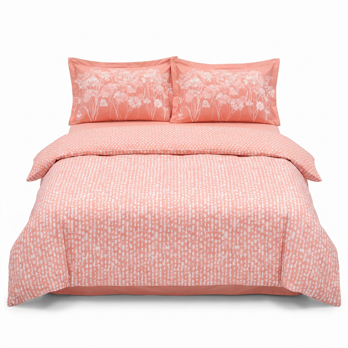 Lenjerie de pat din poplin HOBBY VELURA TERRACOTA – 4 piese — vedere din față