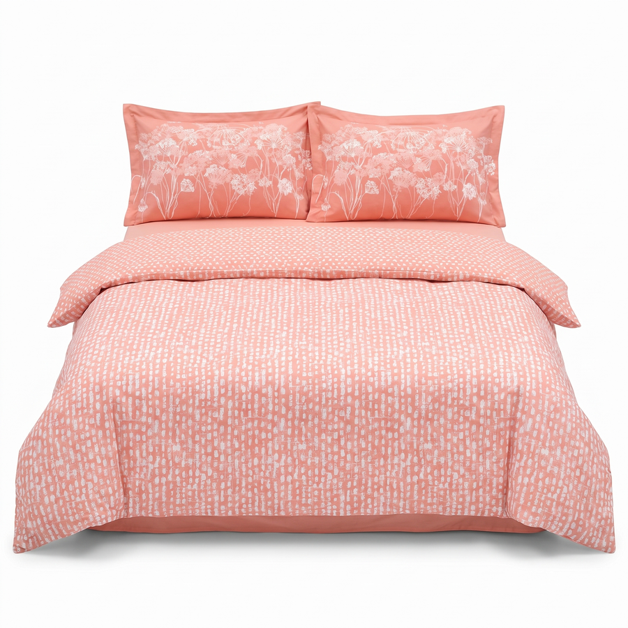Lenjerie de pat din poplin HOBBY VELURA TERRACOTA – 4 piese — vedere din față