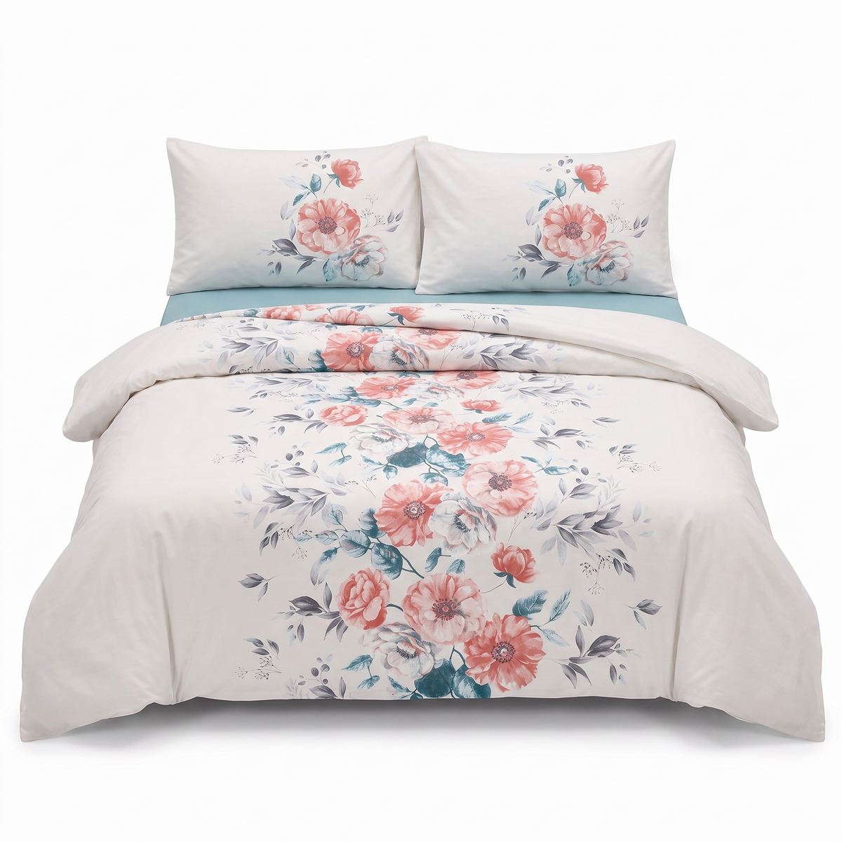 Lenjerie de pat din ranforce BENEDIC AQUA – 4 piese — vedere din față