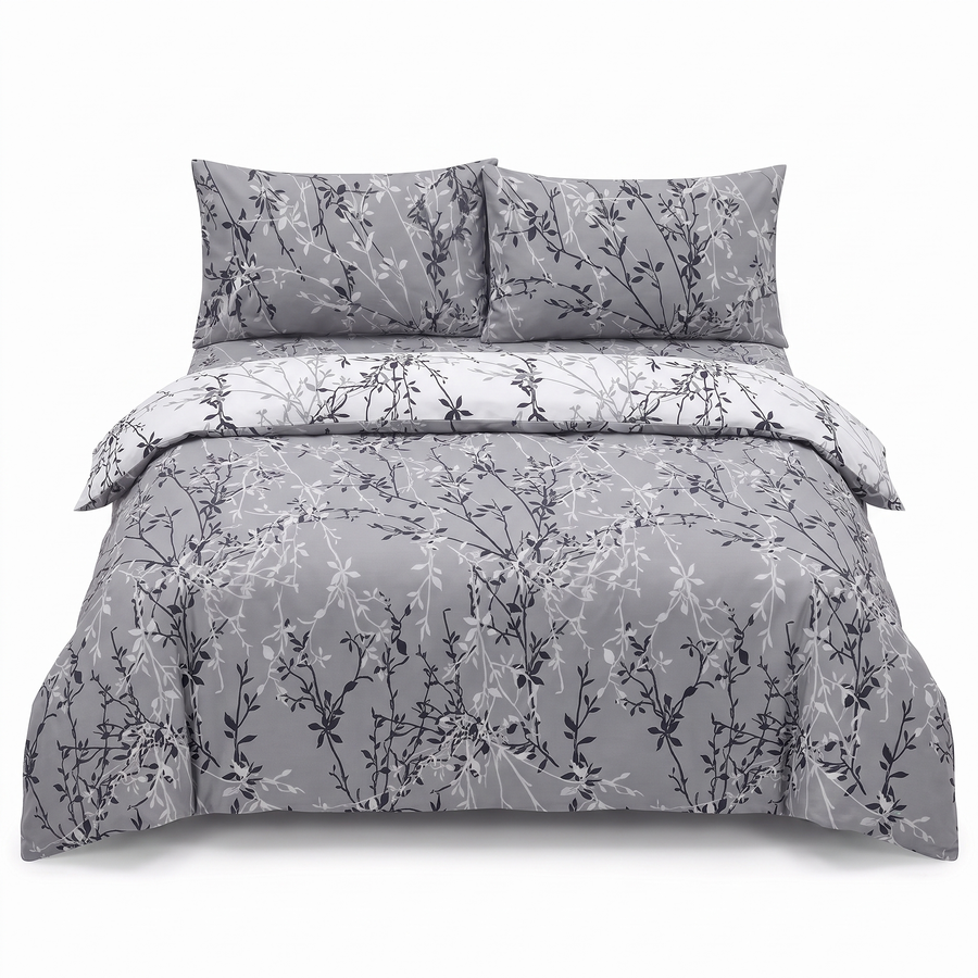 Lenjerie de pat din ranforce ZENA GREY – 4 piese — vedere din față