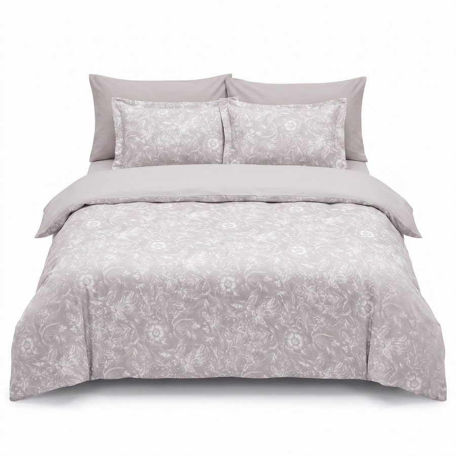 Lenjerie de pat din satin de bumbac ADVINA CHAMPAGNE – 6 piese — vedere din față