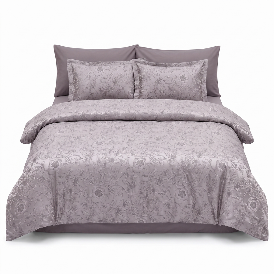 Lenjerie de pat din satin de bumbac ADVINA MINK – 6 piese — vedere din față