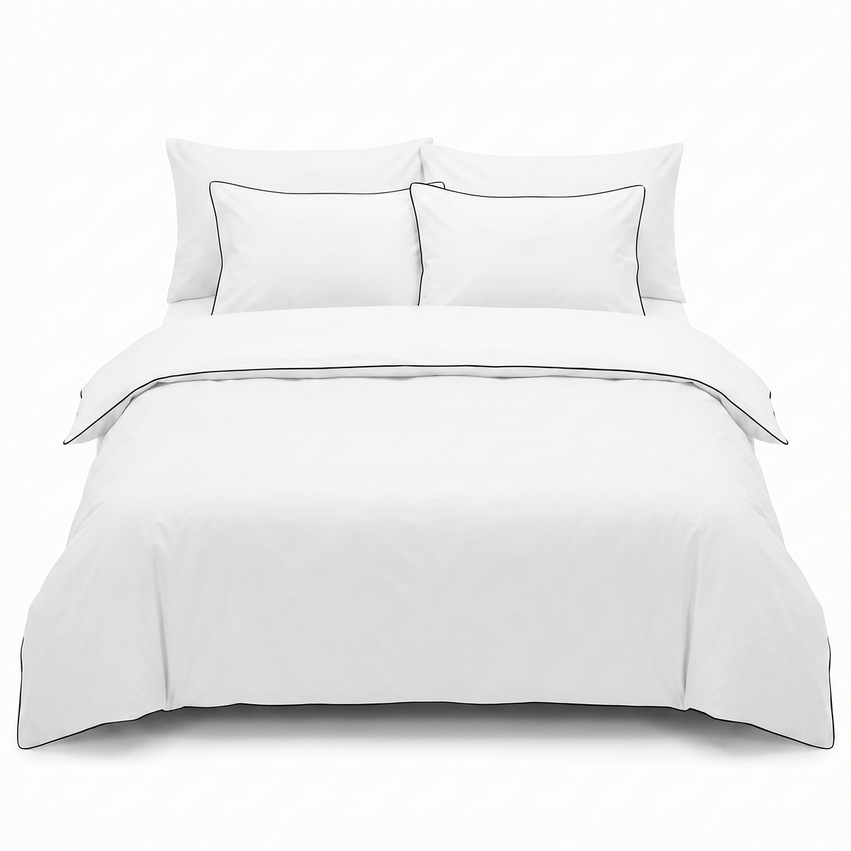Lenjerie de pat din satin de bumbac LUCCAWHITE – 6 piese — vedere din față