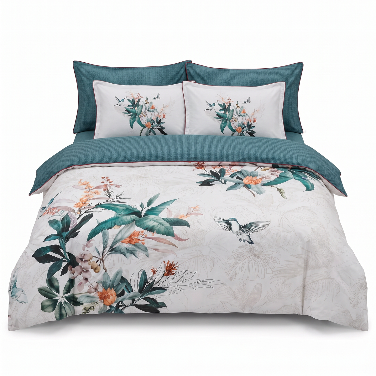 Lenjerie de pat din satin de bumbac NADIA – 6 piese — vedere din față