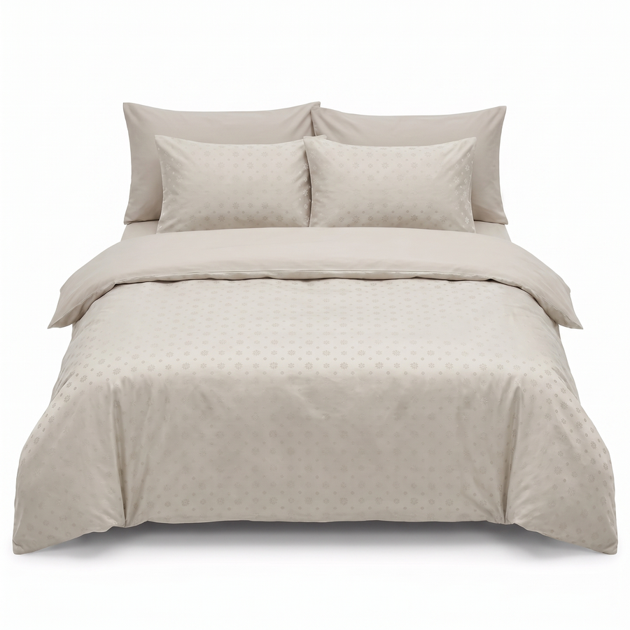Lenjerie de pat din satin jacquard BELDA SOIL – 6 piese — vedere din față