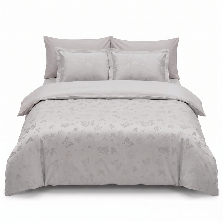 Lenjerie de pat din satin jacquard CORINA SAND – 6 piese — vedere din față