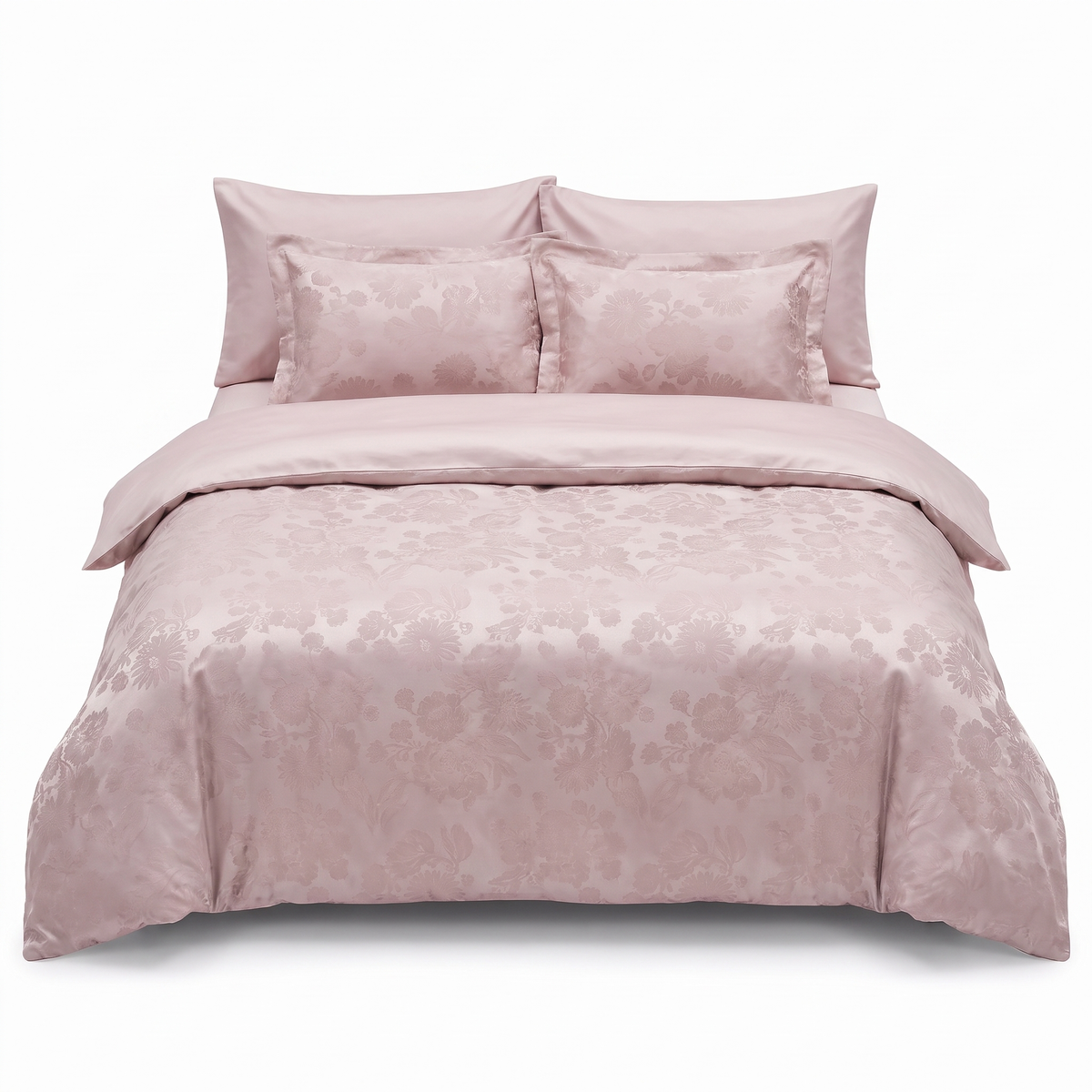 Lenjerie de pat din satin jacquard HERRA POWDER – 6 piese — vedere din față