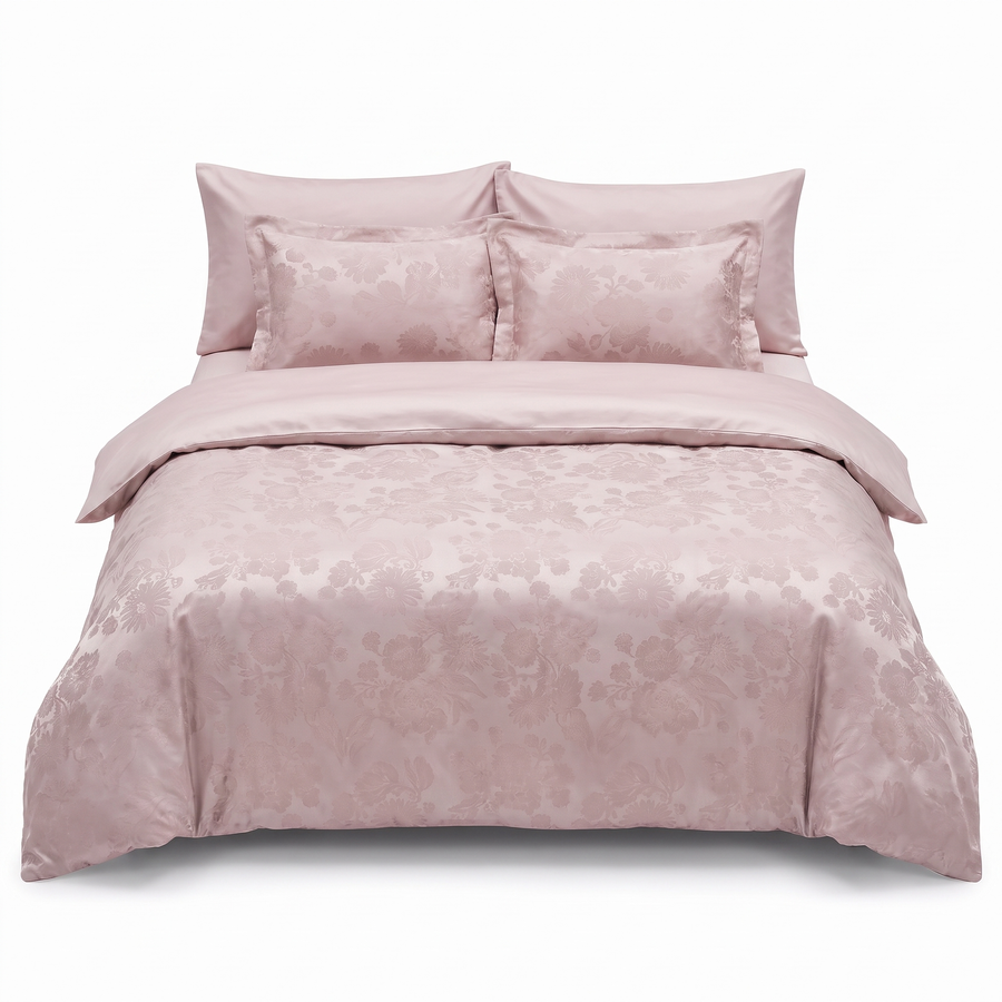 Lenjerie de pat din satin jacquard HERRA POWDER – 6 piese — vedere din față