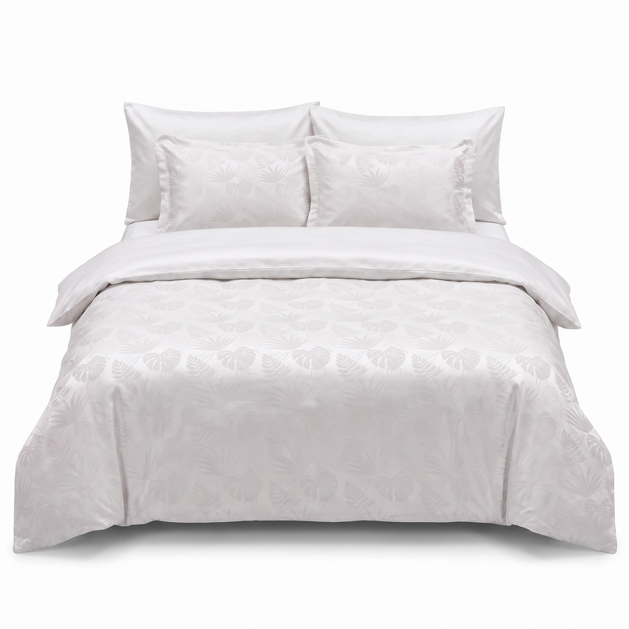 Lenjerie de pat din satin jacquard NICHOL RAINDROPS – 6 piese — vedere din față