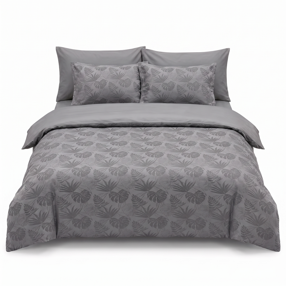 Lenjerie de pat din satin jacquard NICHOLE STORM – 6 piese — vedere din față