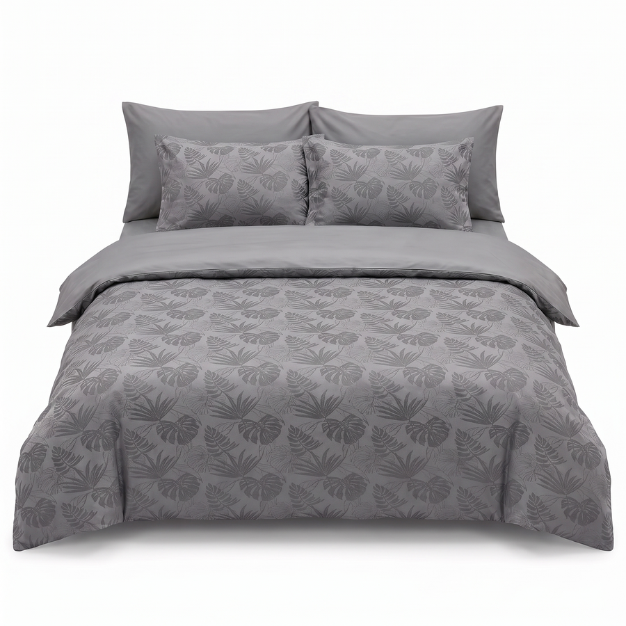 Lenjerie de pat din satin jacquard NICHOLE STORM – 6 piese — vedere din față