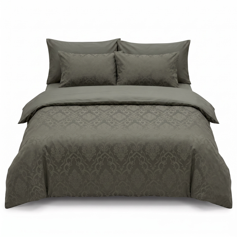 Lenjerie de pat din satin jacquard VLADYA MOONMIST – 6 piese — vedere din față